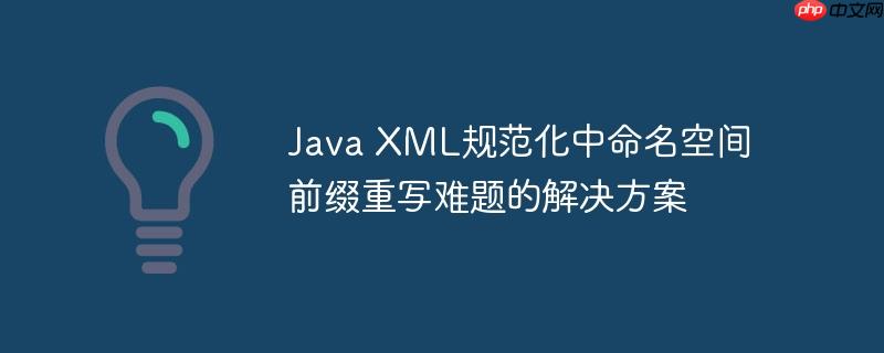 Java XML规范化中命名空间前缀重写难题的解决方案