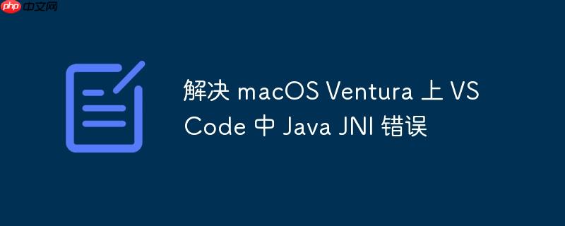 解决 macOS Ventura 上 VS Code 中 Java JNI 错误