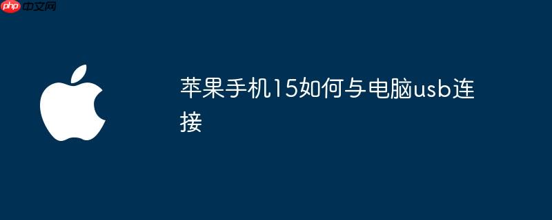 苹果手机15如何与电脑usb连接