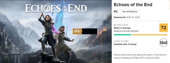 缝合《战神》的新游《echoes of the end》m站均分72！ign西班牙仅给5分