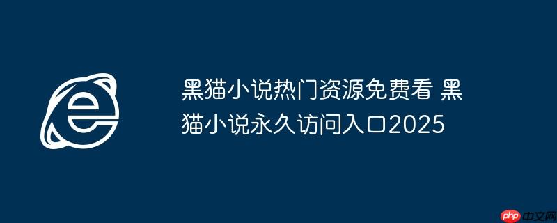 黑猫小说热门资源免费看 黑猫小说永久访问入口2025
