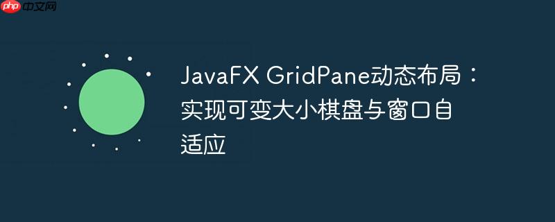 JavaFX GridPane动态布局：实现可变大小棋盘与窗口自适应