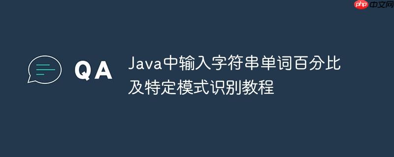 Java中输入字符串单词百分比及特定模式识别教程