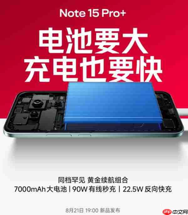 REDMI Note 15 Pro+ 续航配置公布：配 7000mAh 电池 