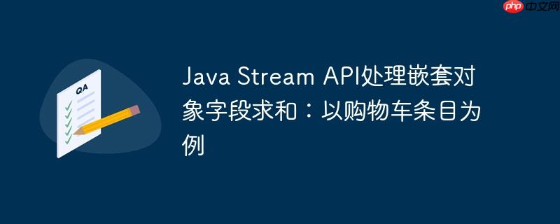 Java Stream API处理嵌套对象字段求和：以购物车条目为例