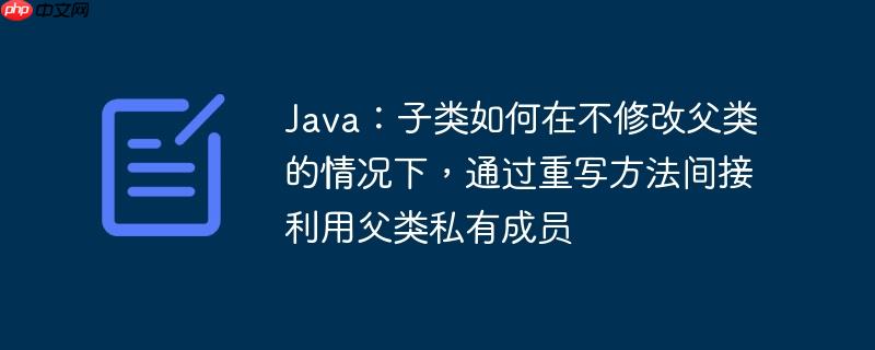 Java：子类如何在不修改父类的情况下，通过重写方法间接利用父类私有成员