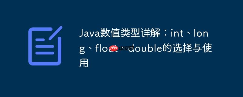 Java数值类型详解：int、long、float、double的选择与使用