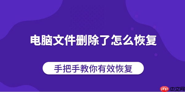 电脑文件删除了怎么恢复?手把手教你有效恢复