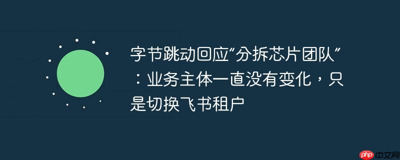 字节跳动回应“分拆芯片团队”：业务主体一直没有变化，只是切换飞书租户
