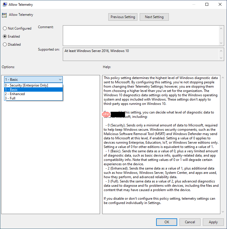 新的Windows 10 20h1遥测设置有什么变化？