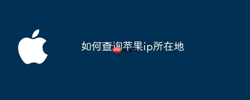 如何查询苹果ip所在地