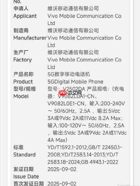 vivo X300 Pro 卫星通信版通过认证 6500mAh+90W 快充