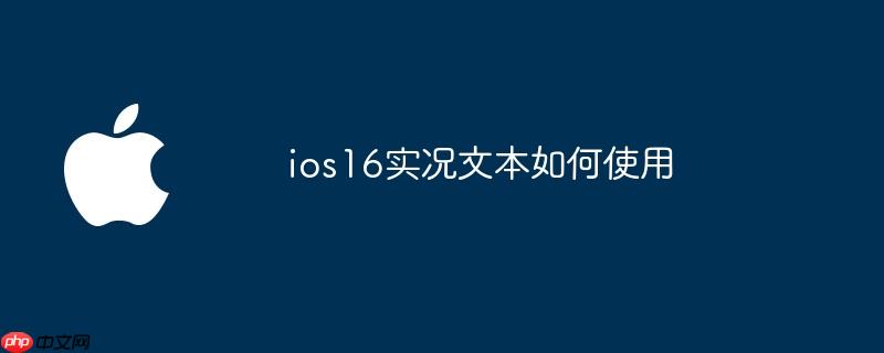 ios16实况文本如何使用