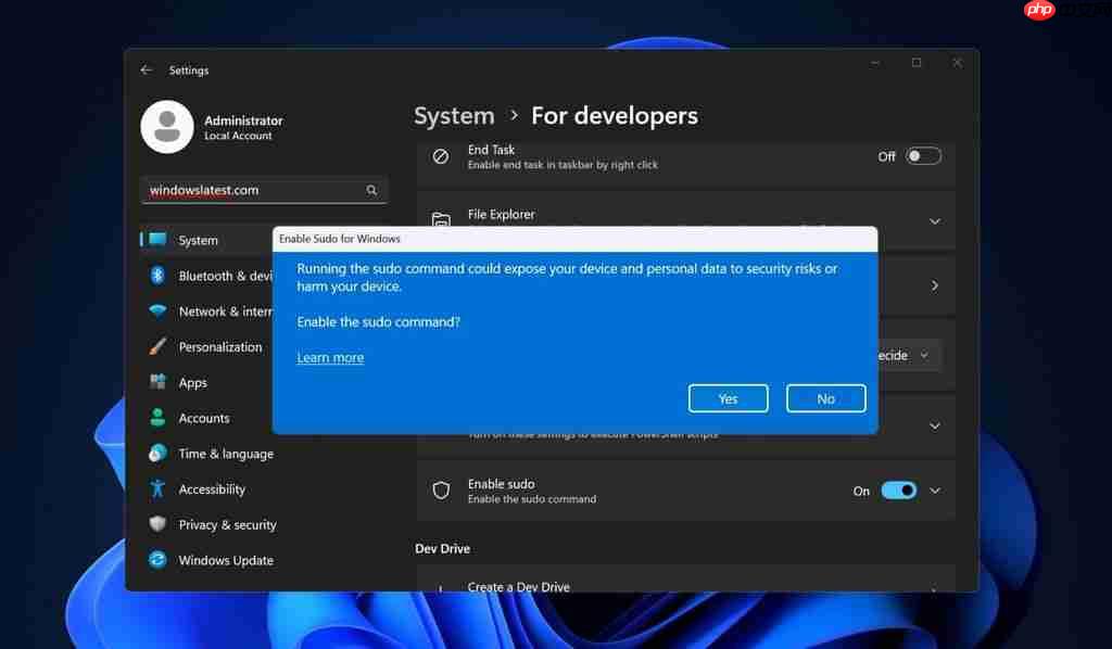 界面前瞻：微软 Win11 将原生支持 sudo 命令