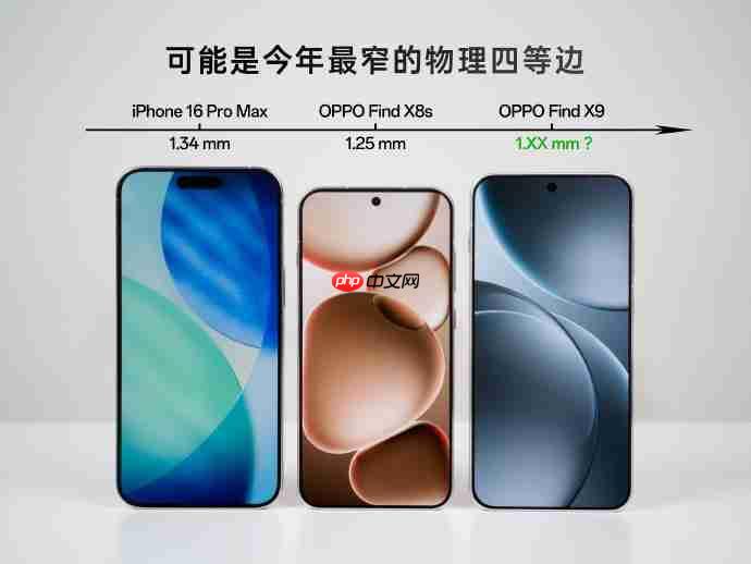 OPPO Find X9正面图首曝：最窄物理四等边再创新纪录
