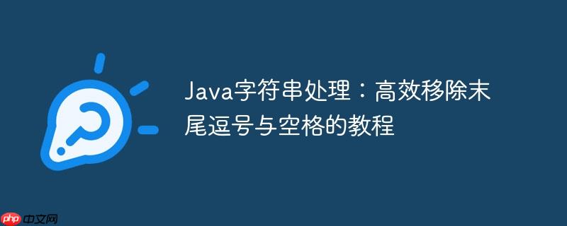 Java字符串处理：高效移除末尾逗号与空格的教程