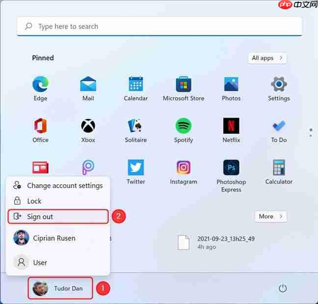 微软Win11 Beta 预览版“注销”按钮被隐藏：需打开 Microsoft 36