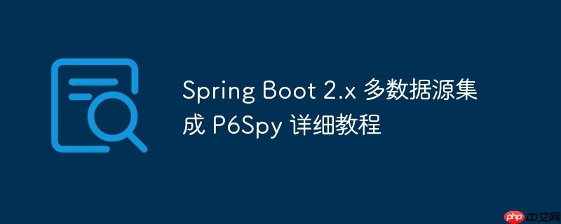 Spring Boot 2.x 多数据源集成 P6Spy 详细教程