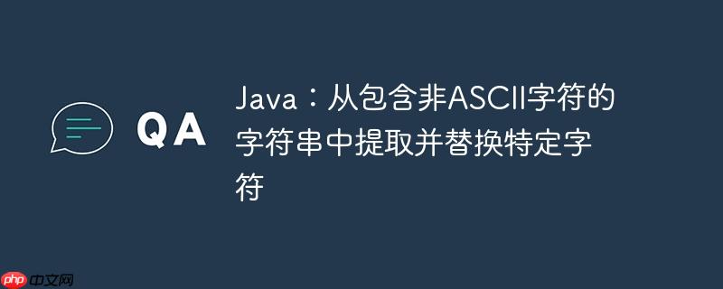 Java：从包含非ASCII字符的字符串中提取并替换特定字符