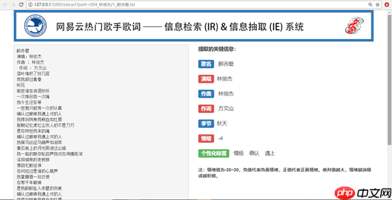 我分析了2837首歌曲，做了个信息检索与信息抽取系统
