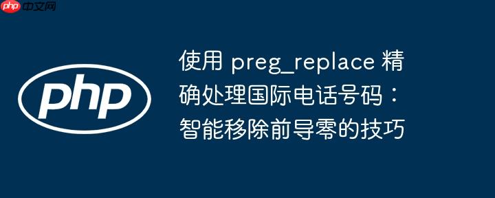 使用 preg_replace 精确处理国际电话号码：智能移除前导零的技巧