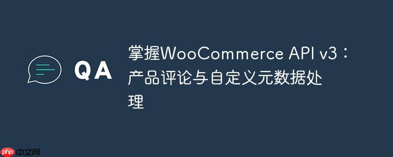 掌握WooCommerce API v3：产品评论与自定义元数据处理