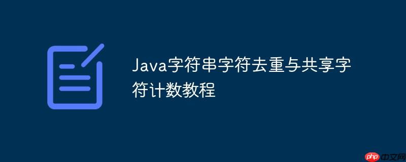 Java字符串字符去重与共享字符计数教程