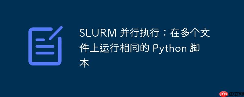 slurm 并行执行：在多个文件上运行相同的 python 脚本