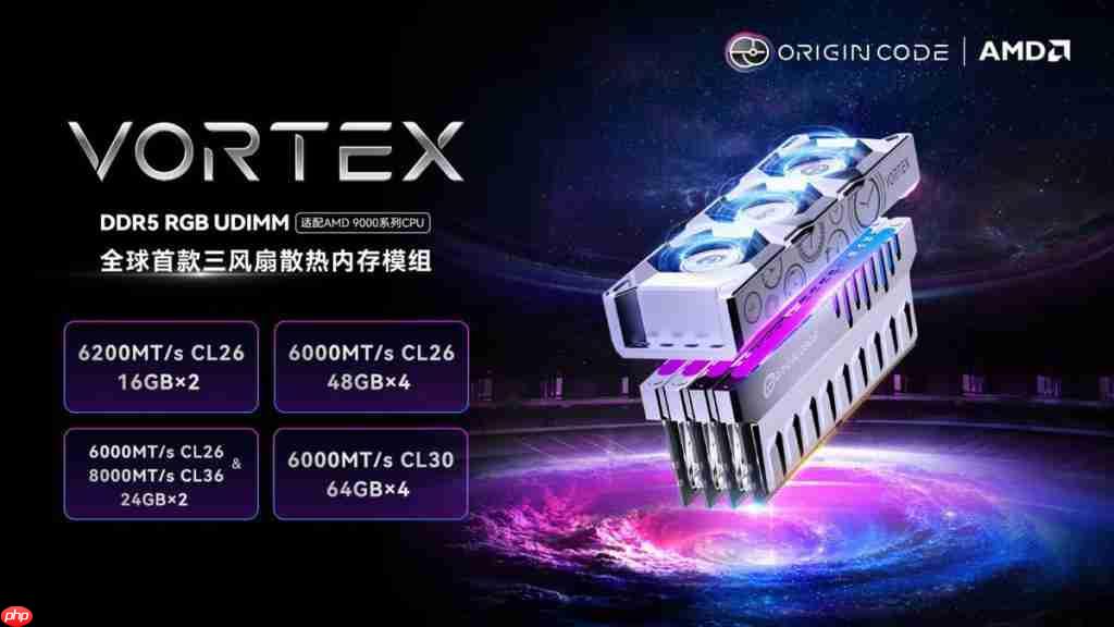 origin code 全球首款三风扇散热内存模组：vortex ddr5 正式发布 