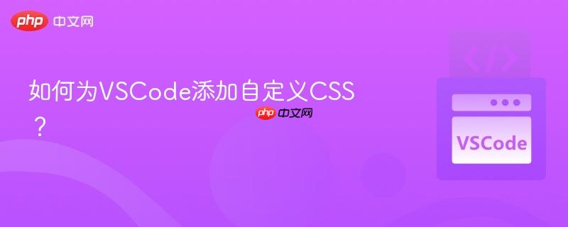 如何为VSCode添加自定义CSS？