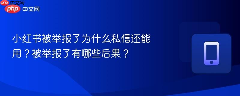 小红书被举报了为什么私信还能用？被举报了有哪些后果？