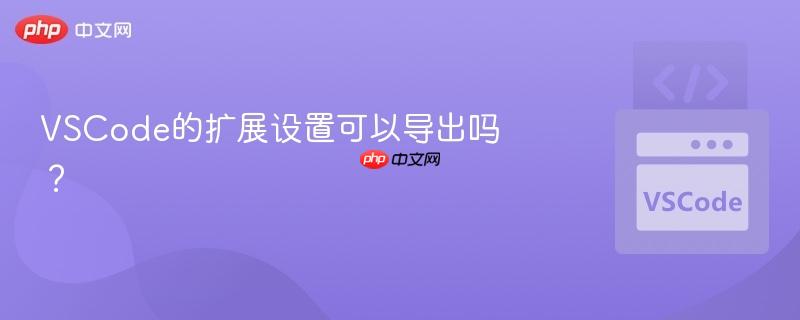 VSCode的扩展设置可以导出吗？
