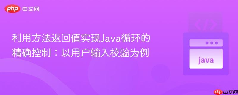 利用方法返回值实现Java循环的精确控制：以用户输入校验为例