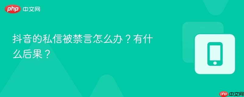抖音的私信被禁言怎么办？有什么后果？
