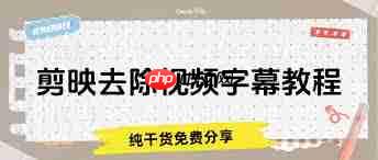 剪映怎么去掉视频原有文字