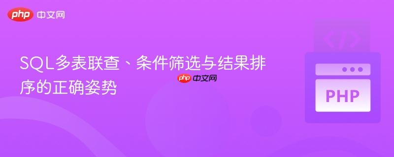 SQL多表联查、条件筛选与结果排序的正确姿势