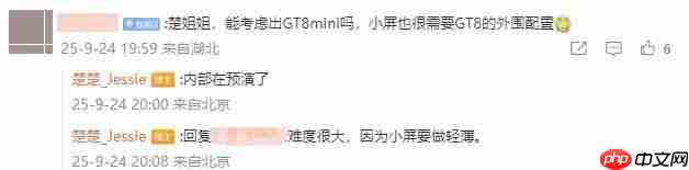  真我考虑推出小屏手机 GT8 mini，没有 GT8 Pro 竞速版 