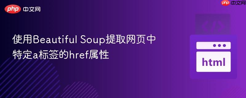 使用beautiful soup提取网页中特定a标签的href属性