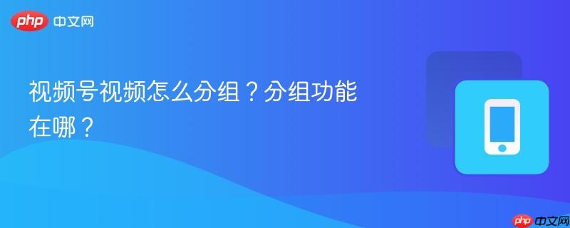 视频号视频怎么分组？分组功能在哪？