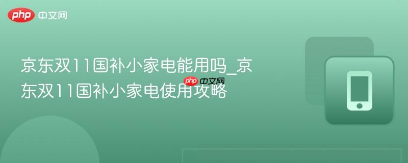 京东双11国补小家电能用吗_京东双11国补小家电使用攻略