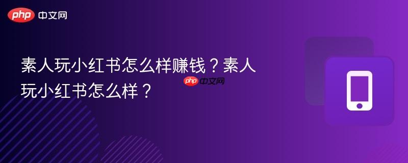 素人玩小红书怎么样赚钱？素人玩小红书怎么样？