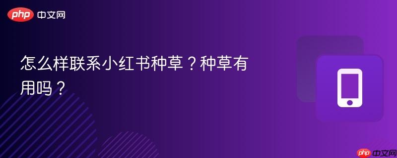 怎么样联系小红书种草？种草有用吗？
