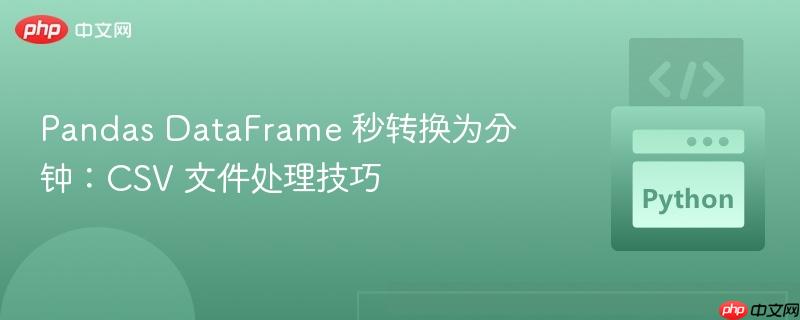 Pandas DataFrame 秒转换为分钟：CSV 文件处理技巧