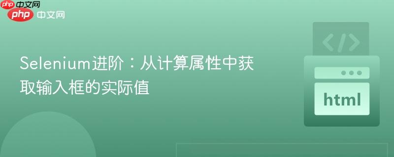 Selenium进阶：从计算属性中获取输入框的实际值