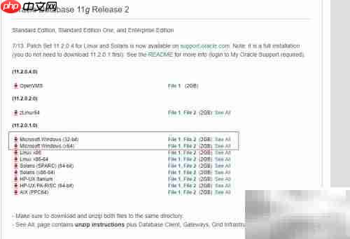 Oracle数据库下载指南