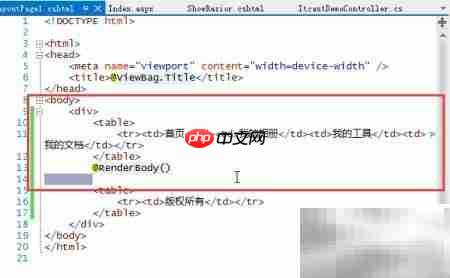 C Razor母版页使用指南