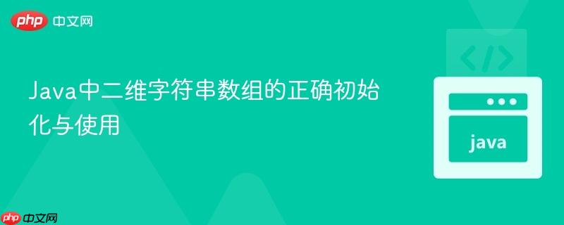 Java中二维字符串数组的正确初始化与使用