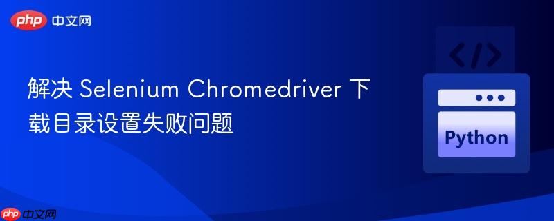 解决 Selenium Chromedriver 下载目录设置失败问题