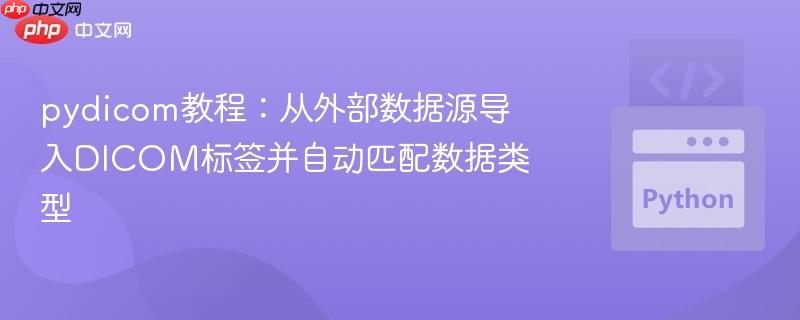 pydicom教程：从外部数据源导入DICOM标签并自动匹配数据类型