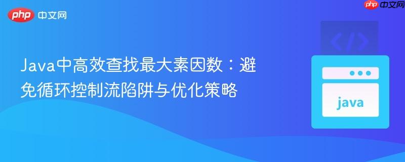 Java中高效查找最大素因数：避免循环控制流陷阱与优化策略